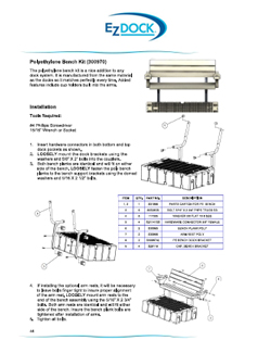 Polyethylene Bench Kit Installation